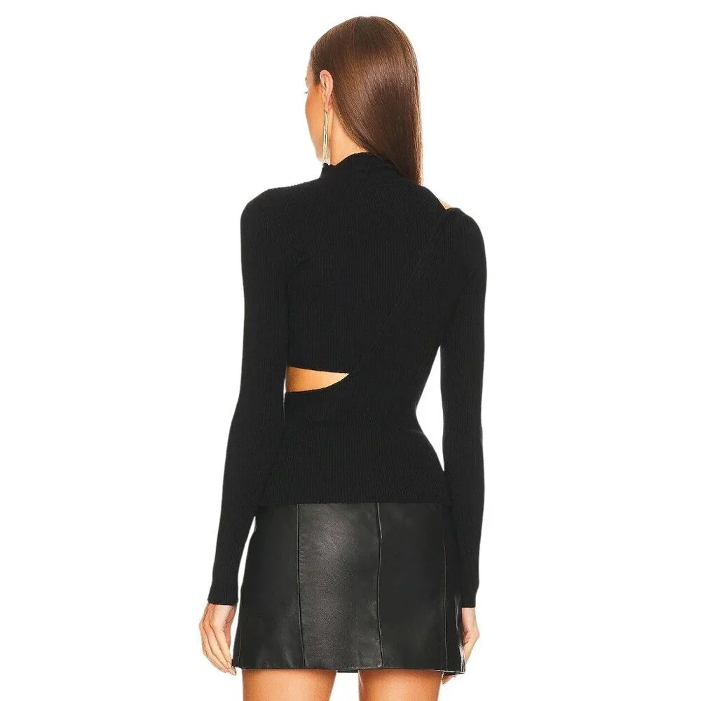 Michael Costello x REVOLVE Soraya Sweater in Black XX-Small New Womens Knit Top